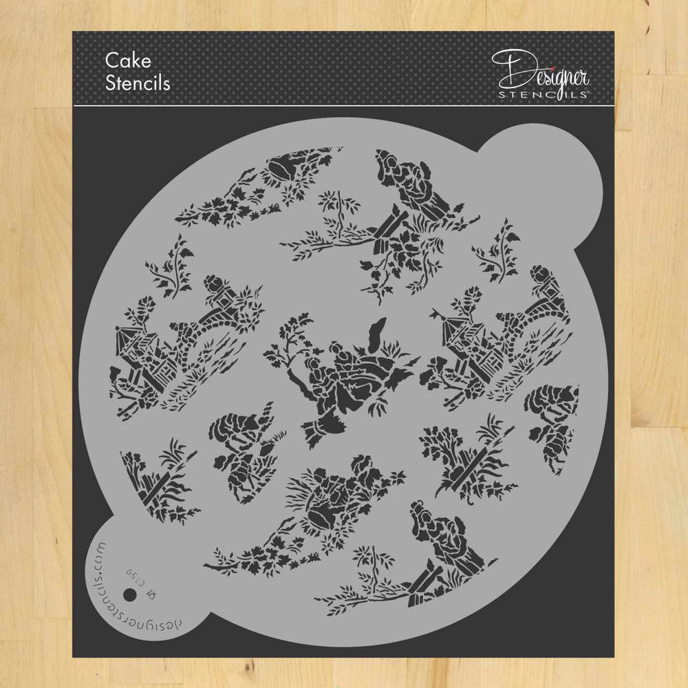French Toile Stencil Top for Cake Decorating - Confection Couture Stencils