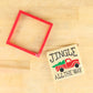 Jingle Vintage Truck Cookie and Stencil by Designer Stencils with square cookie cutter