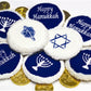 HANUKKAH COOKIES MADE WITH Jewish Symbols Round Cookie Stencil Set by Designer Stencils
