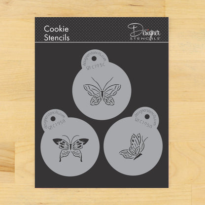 Butterfly Round Cookie Stencil by Designer Stencils