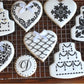 Wedding Cookies using Lattice Cake Stencil by Designer Stencils 