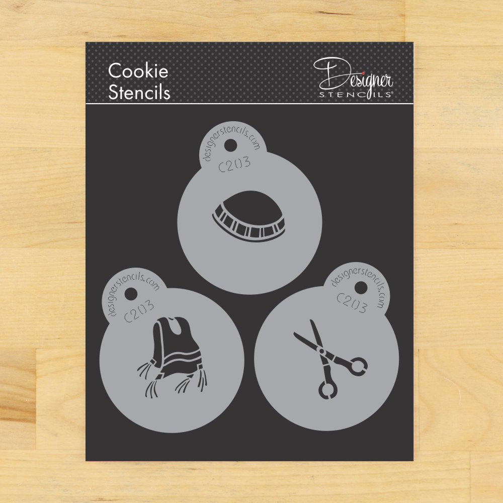 Upsherin Symbols Round Cookie Stencil Set Designer Stencils