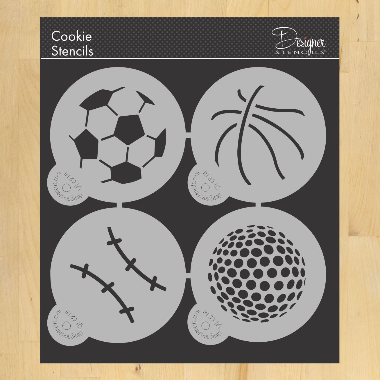 Large Sports Ball Cookie Stencil Set by Designer Stencils