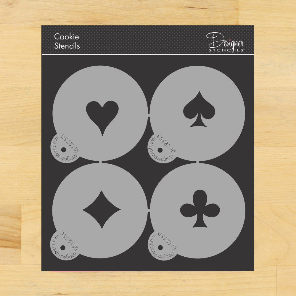 Card Suit Round Cookie Stencil Set by Designer Stencils