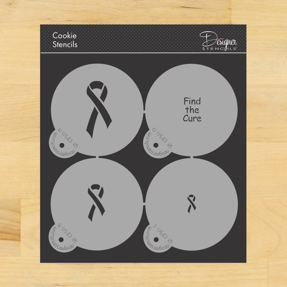 Find the Cure Round Cookie Stencil Set by Designer Stencils
