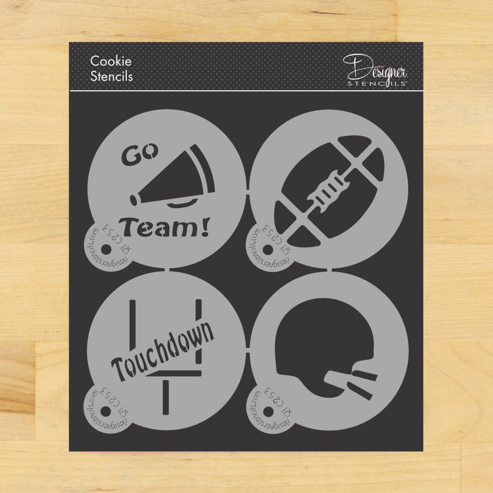 Football Round Cookie Stencil Set by Designer Stencils