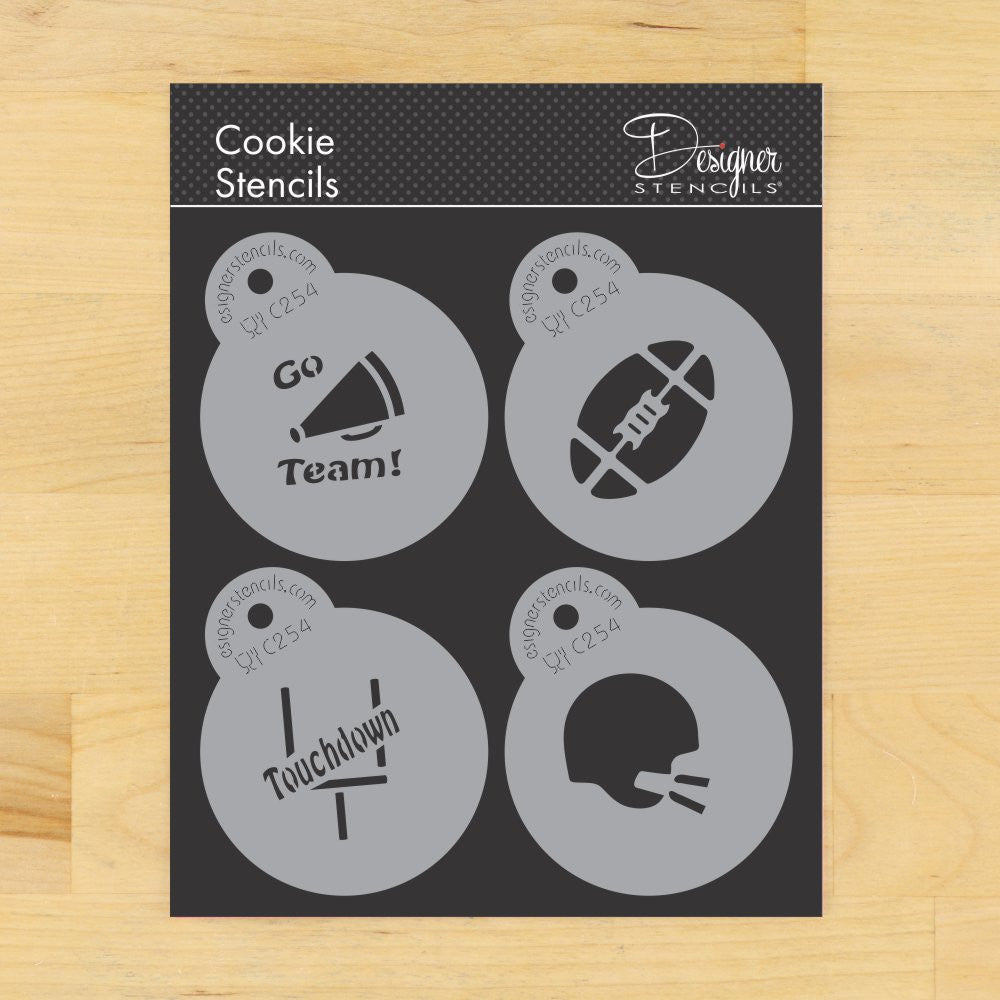 Football Round Cookie Stencil Set by Designer Stencils