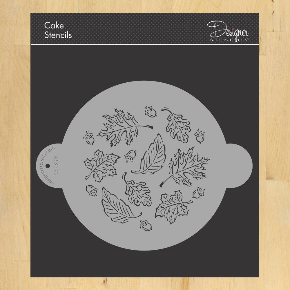 Fall Leaves Cake Stencil Top by Designer Stencils