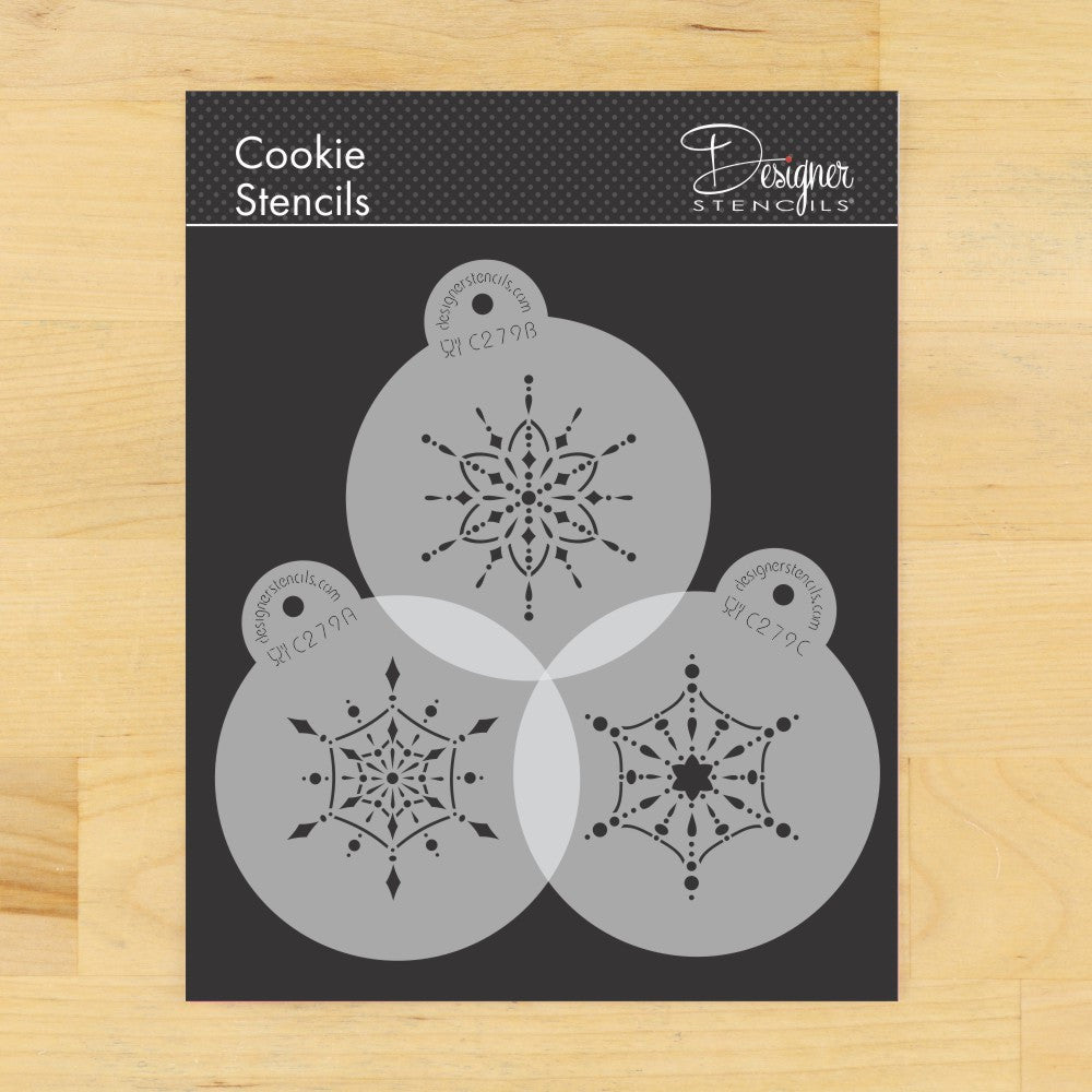 Jeweled Snowflakes Cake and Cookie Trios by Designer Stencils Small set