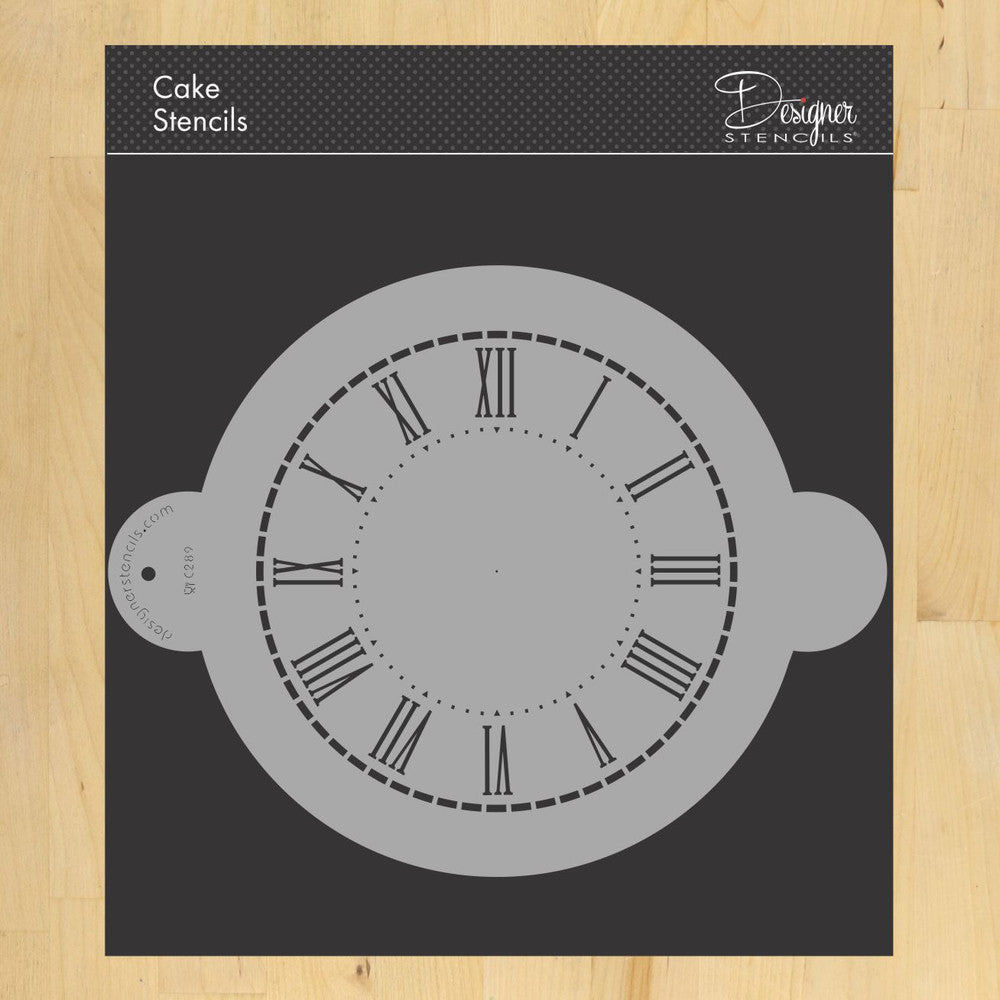 Clock Cake Stencil Top by Designer Stencils 8.5 inch