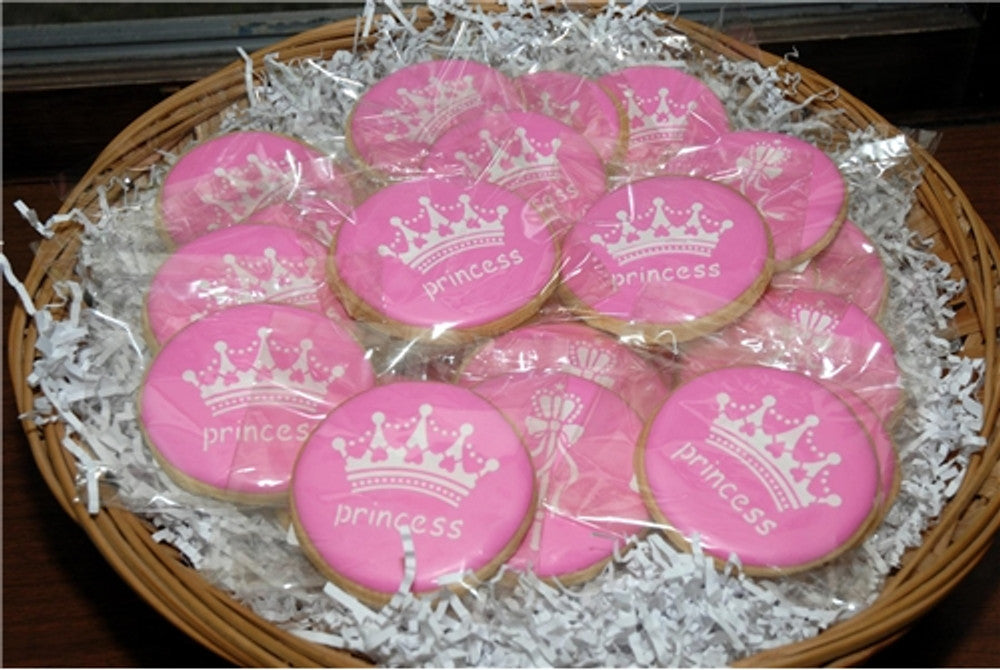 Princess Cookies using Princess Round Cookie Stencil Set by Designer Stencils