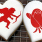 Valentine's Day Cookies using I Love You Round Cookie Stencil Set by Designer Stencils 