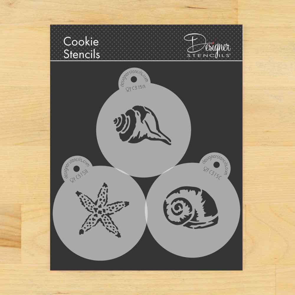 Shells Round Cookie Stencil Set by Designer Stencils
