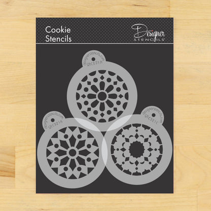 Kaleidoscope Patterns Round Cookie Stencil Set by Designer Stencils