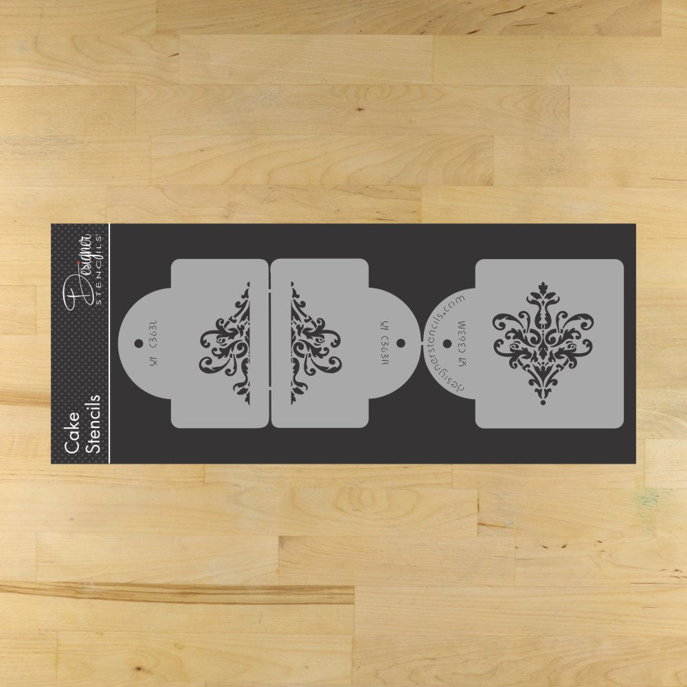 5 Tiered Lace Stencil Set for Decorating Wedding Cakes - Confection ...