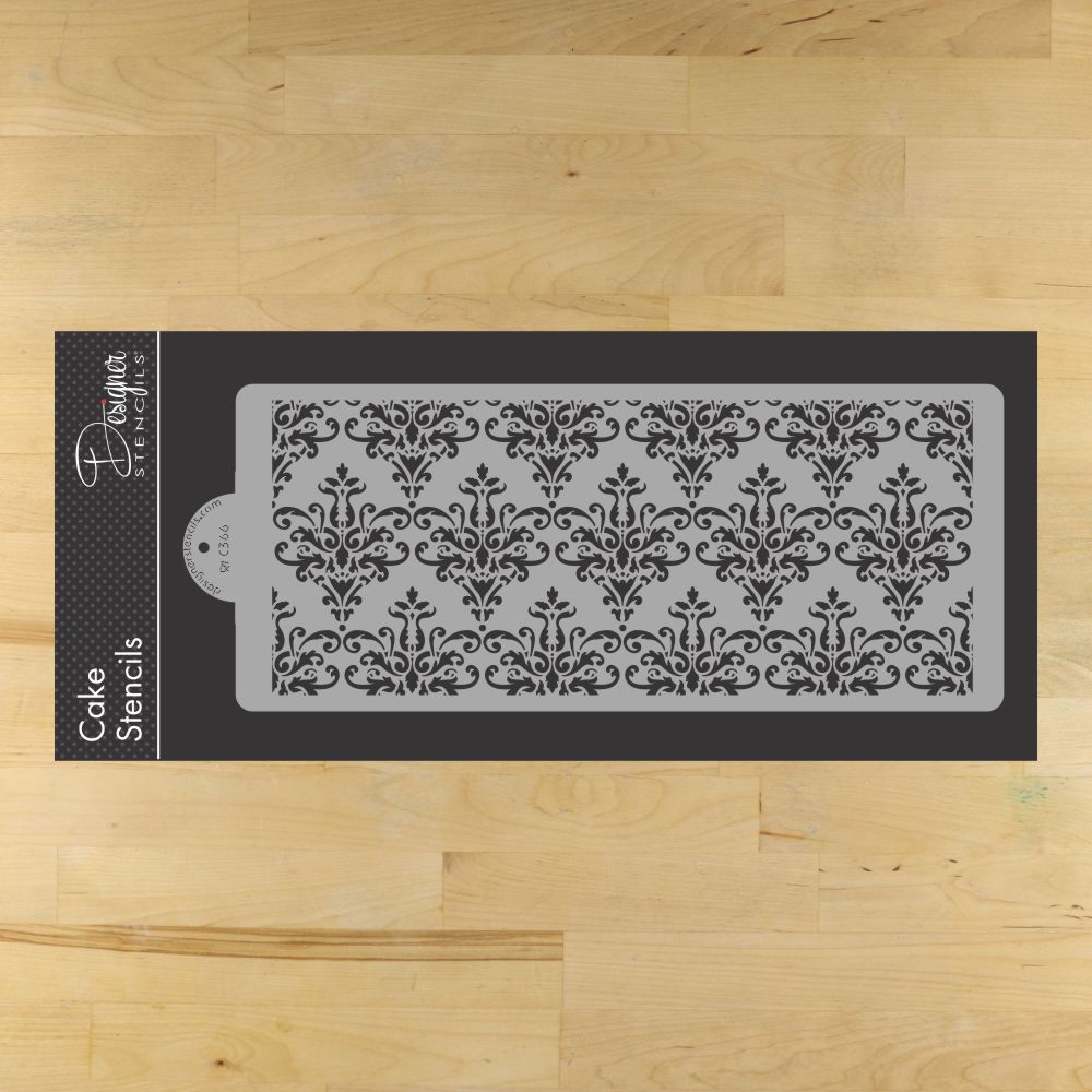 Designer Stencils Damask Pattern for Cake Decorating - Confection ...
