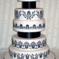 Wedding Cakes using the Elegant Fleur de Lis Cake Stencil Side by Designer Stencils