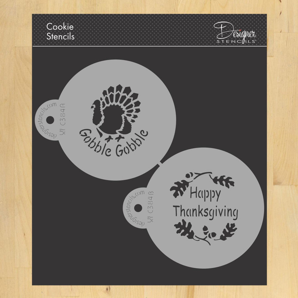 Thanksgiving Round Cookie Stencil Set by Designer Stencils