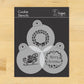 Holiday Christmas Greetings Round Cookie Stencil Set by Designer Stencils