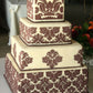 Wedding Cake by Carries Cakes using Damask Tier 5 Cake Stencil Side Set by Designer Stencils
