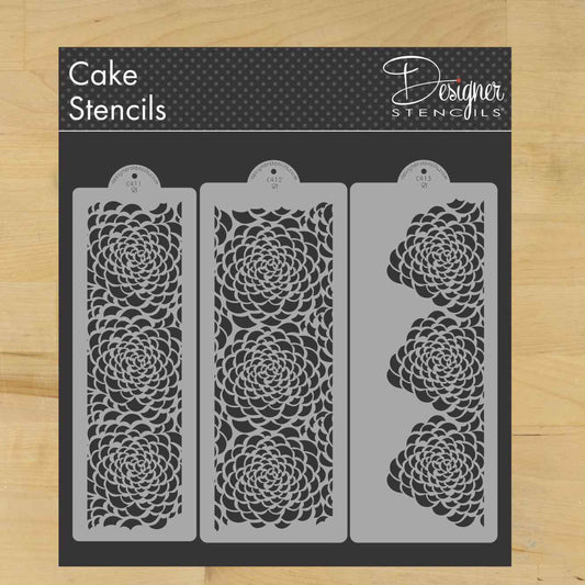 Camilla Rose Cake Side Stencil by Designer Stencils Complete Set