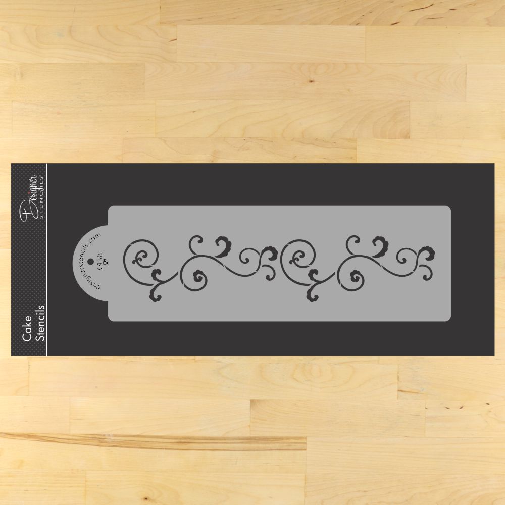 Scroll Cake Leafy Scroll Patterns for Cake Decorating - Confection Couture Stencils