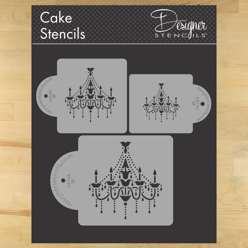 Chandelier Cake Stencil Side Set by Designer Stencils