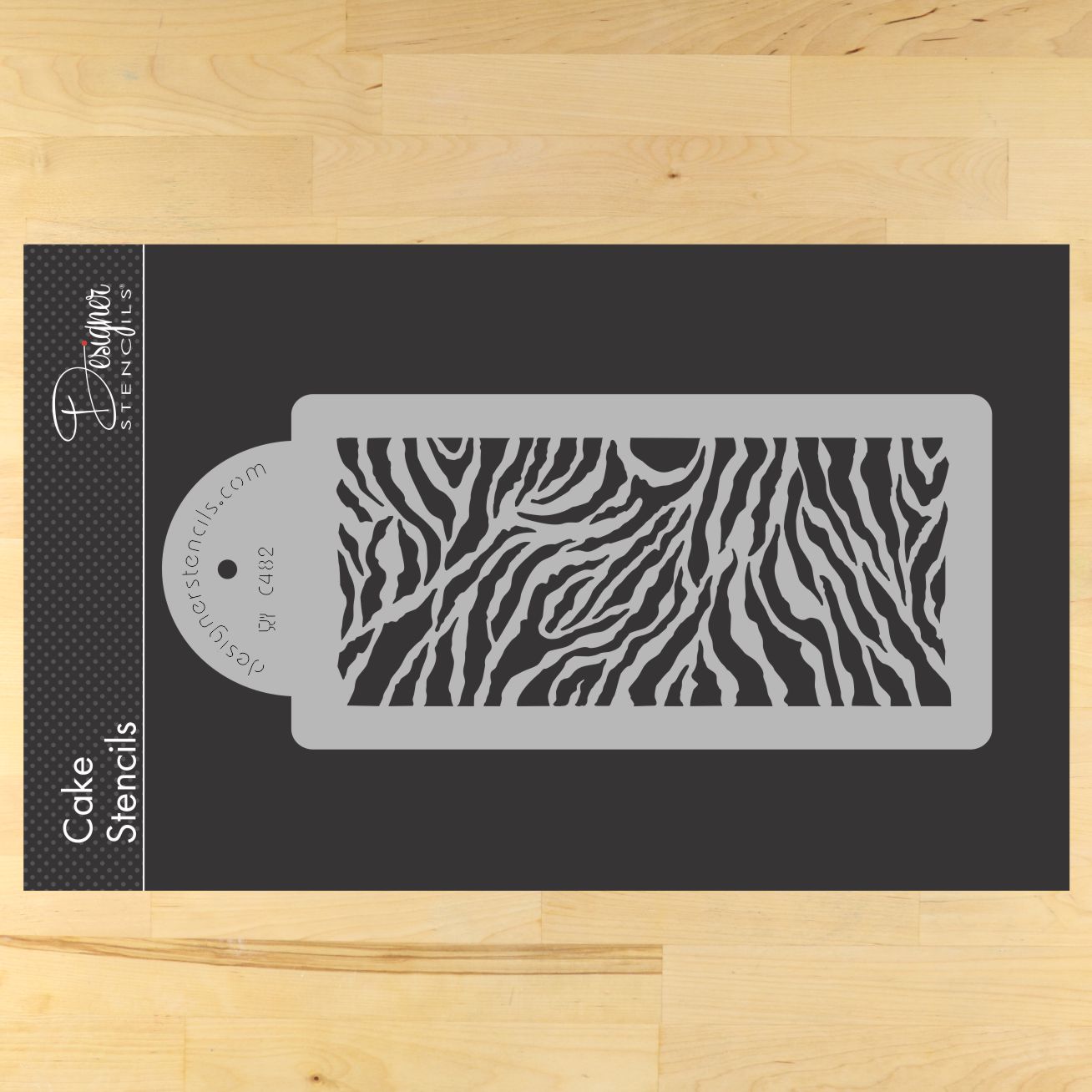 Zebra Skin Cake Stencil Sides by Designer Stencils  4"