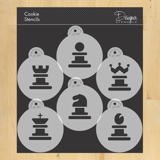 Chess Round Cookie Stencil Set by Designer Stencils