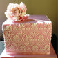 Cake using Fleur de Lis Cake Stencil Sets by Designer Stencils