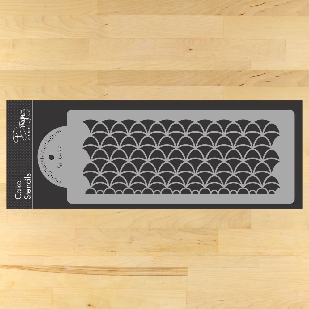 Art Deco Scallops Cake Side Stencil by Designer Stencils - Confection ...