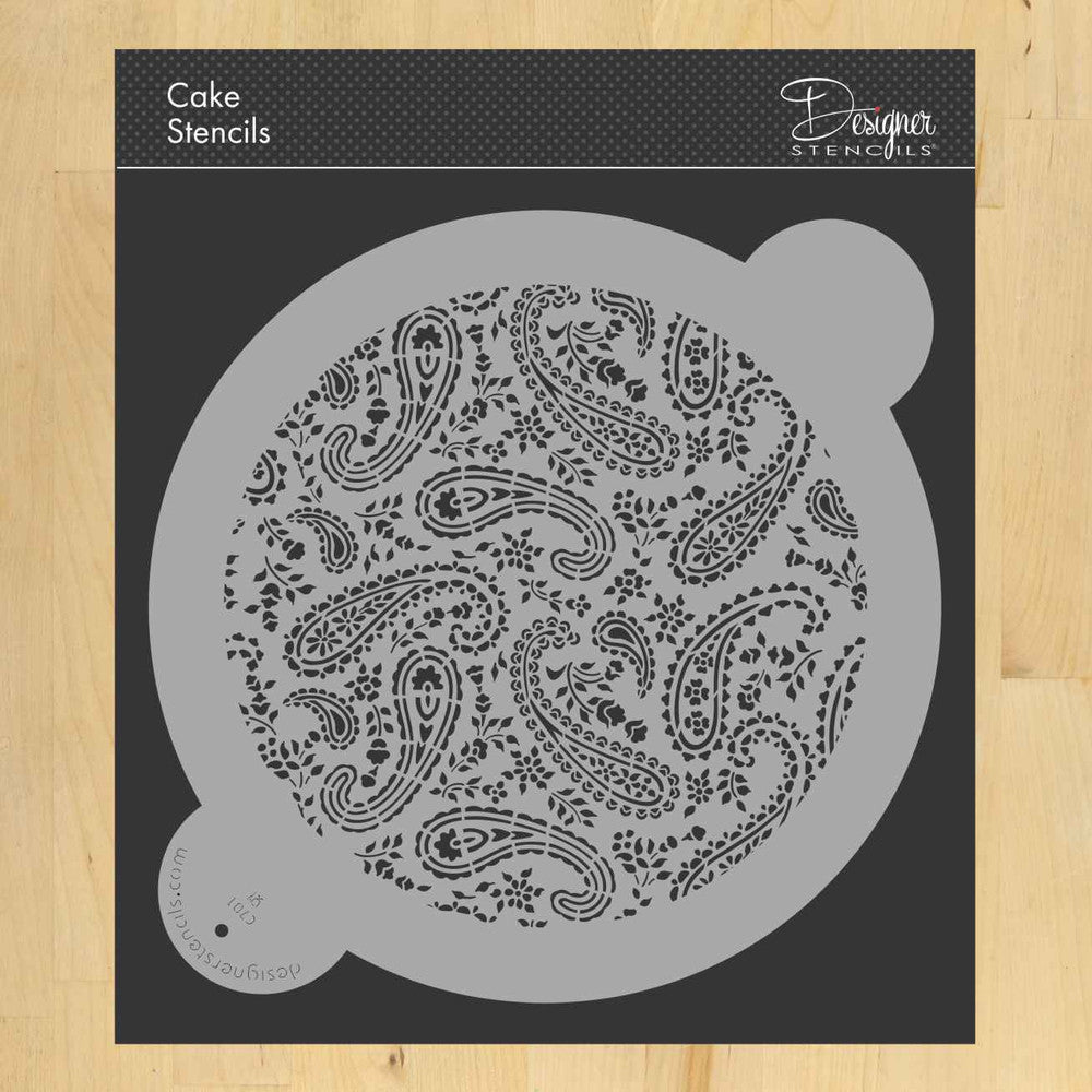 Paisley Stencil Top for Pies and Cakes - Confection Couture Stencils
