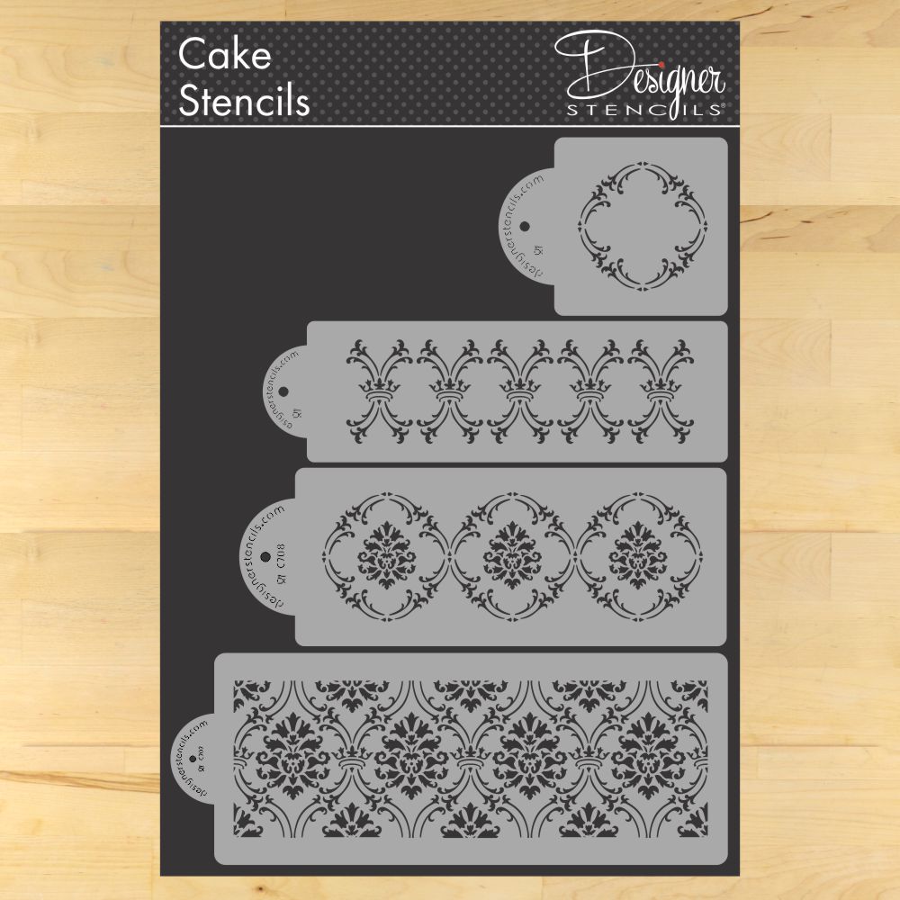 Royal Damask Stencils for Cake Decorating by Designer Stencils ...