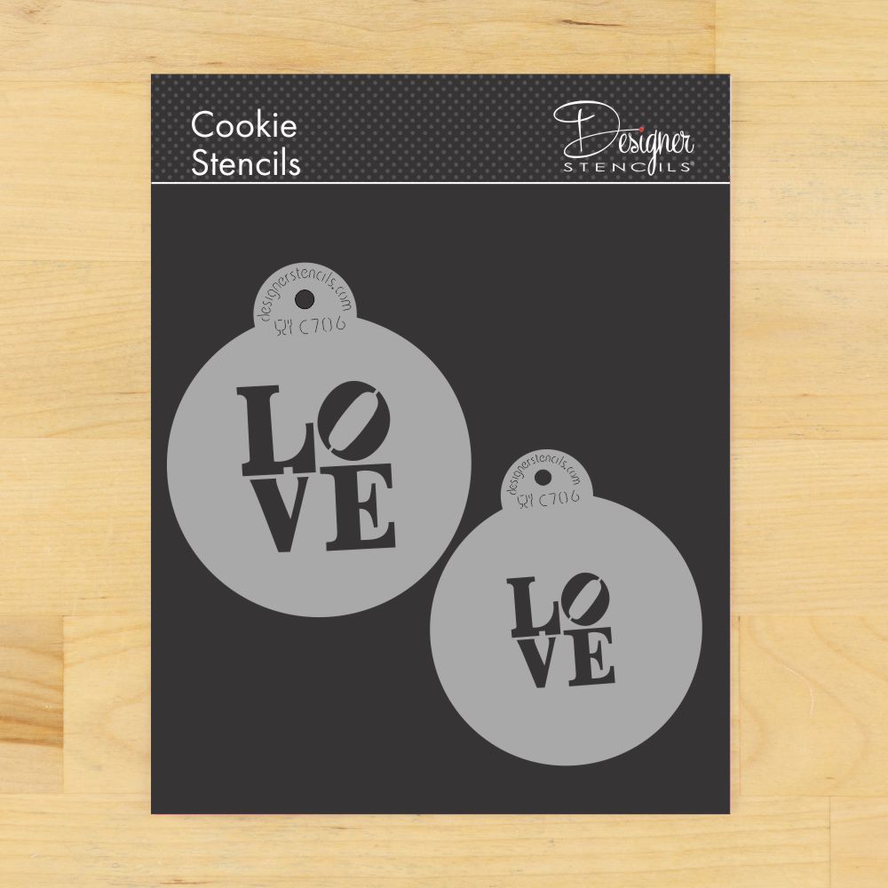 LOVE Sculpture Cookie Stencil Set by Designer Stencils