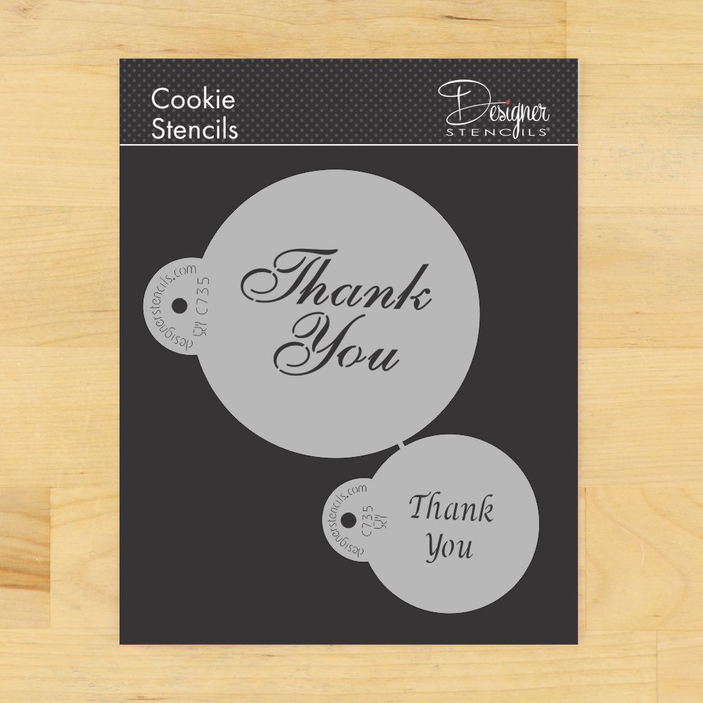 Thank You Round Cookie Stencil Set by Designer Stencils