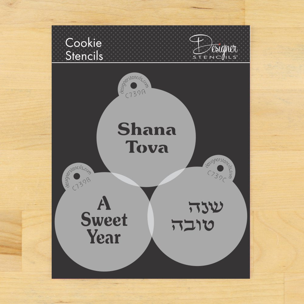 Shana Tova Round Cookie Stencil Set by Designer Stencils