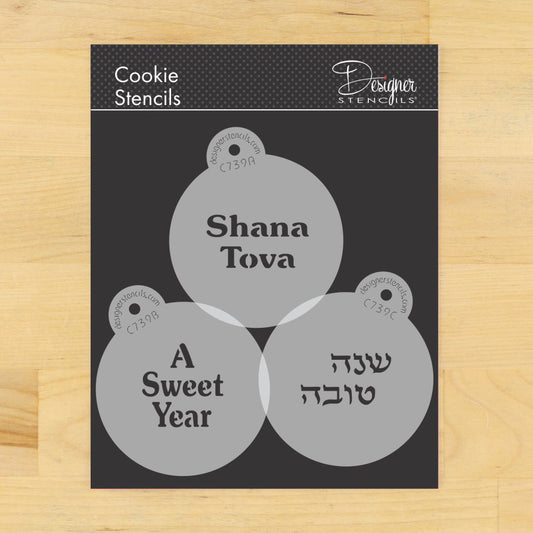 Shana Tova Round Cookie Stencil Set by Designer Stencils