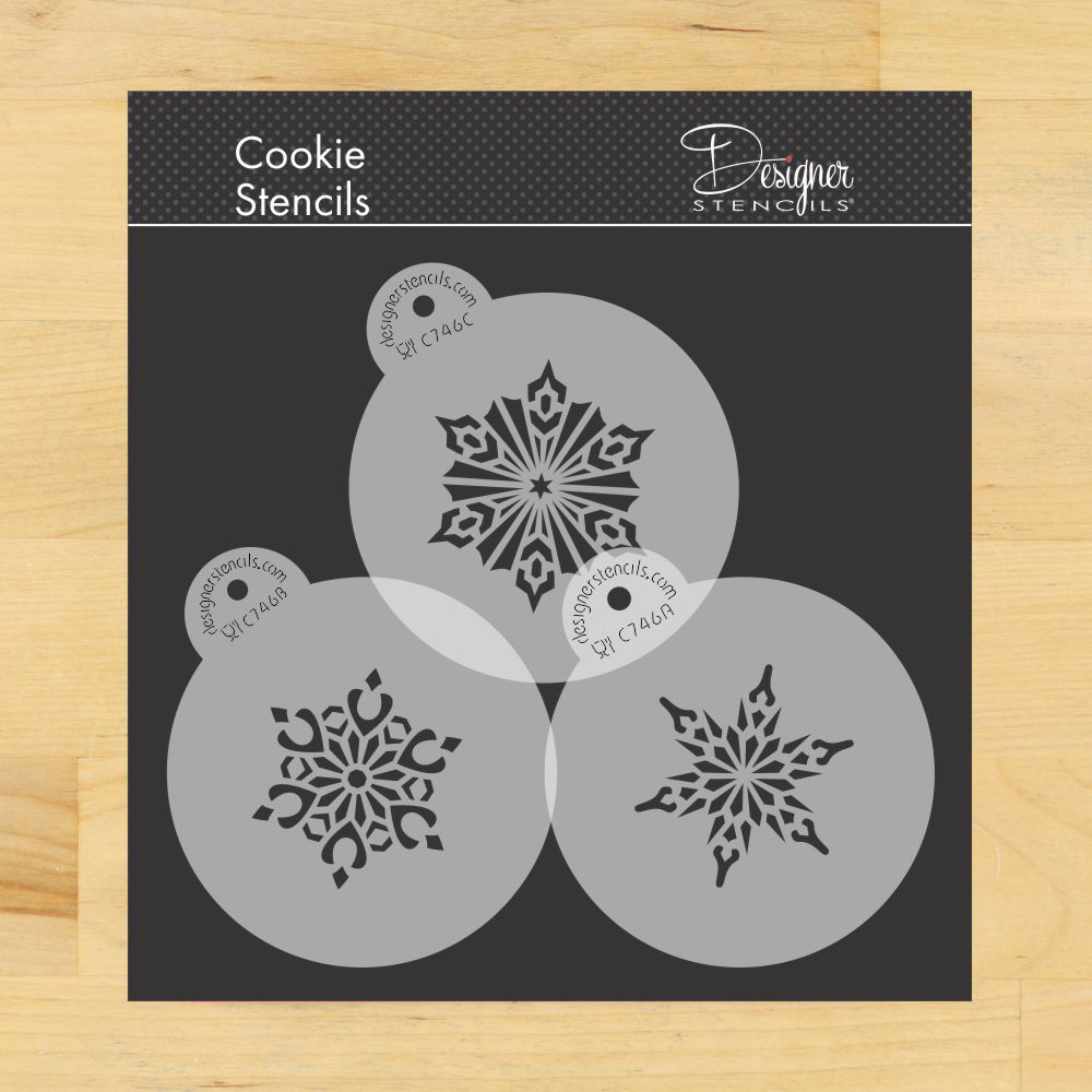 Crystal Snowflakes 2 Cupcake and Cookie Stencil Set by Designer Stencils