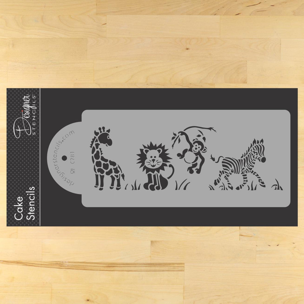 Jungle Animals Stencil for Baby Shower and Birthday Cakes – Confection ...