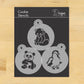Penguin Panda Polar Bear Round Cookie Stencil Set by Designer Stencils