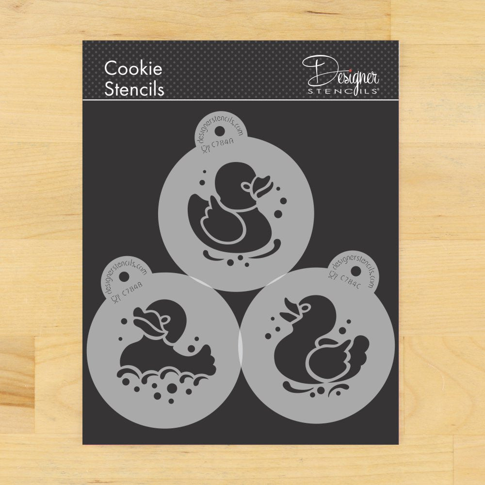 Rubber Duckies Round Cookie Stencil Sets by Designer Stencils 3 Inch Set