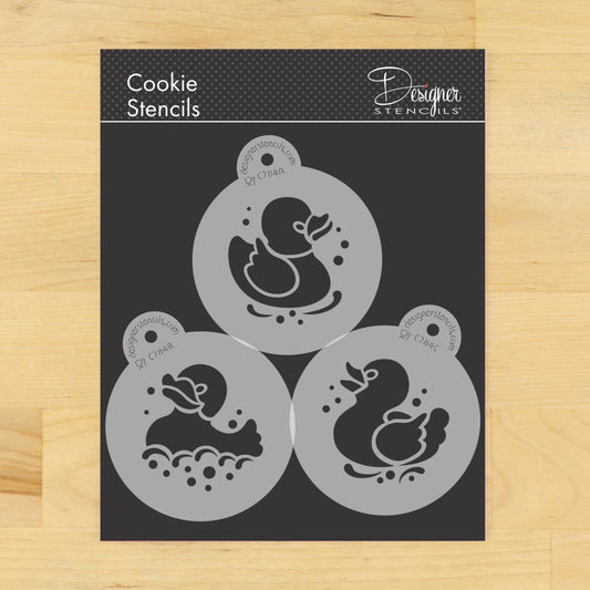 Rubber Duckies Round Cookie Stencil Sets by Designer Stencils 3 Inch Set