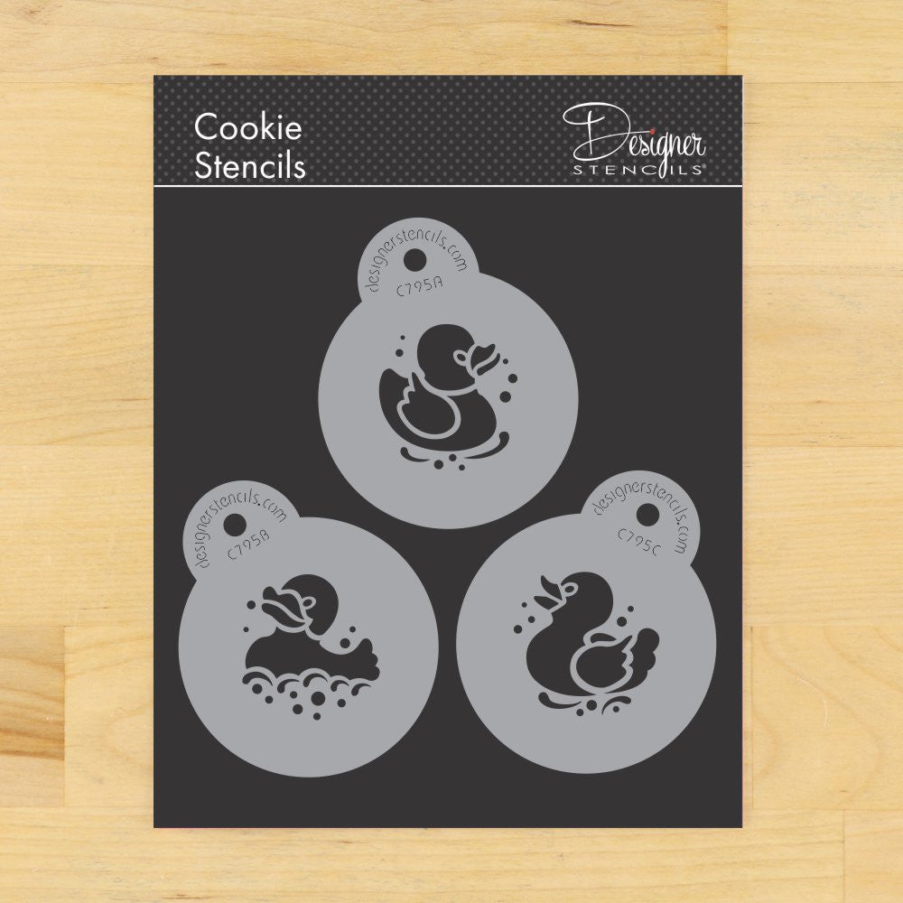 Rubber Duckies Round Cookie Stencil Sets by Designer Stencils 2 Inch Set