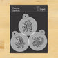 Silk Paisley Round Cookie Stencil Sets by Designer Stencils 2 1/2" size