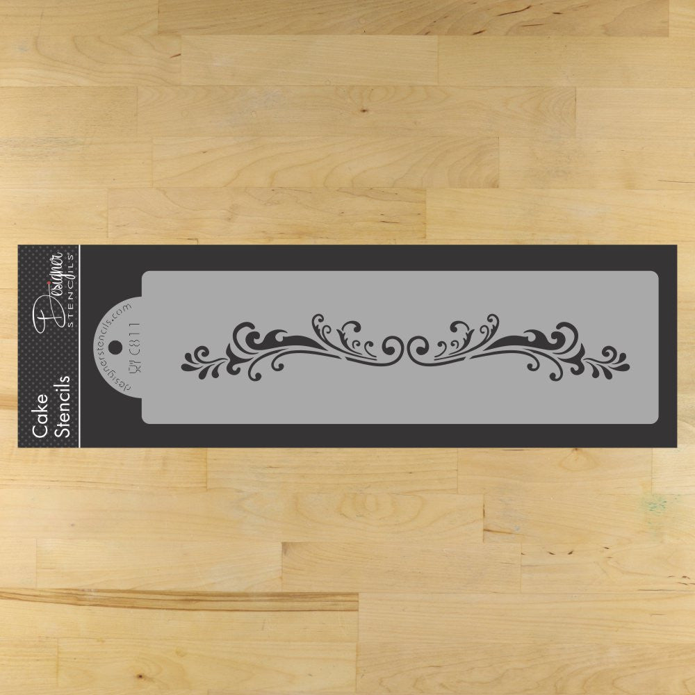 Small Florentine Scroll Stencil for Wedding Cakes - Confection Couture ...