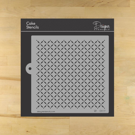 Tufted Lattice Miniprint Cake and Cookie Stencil by Designer Stencils