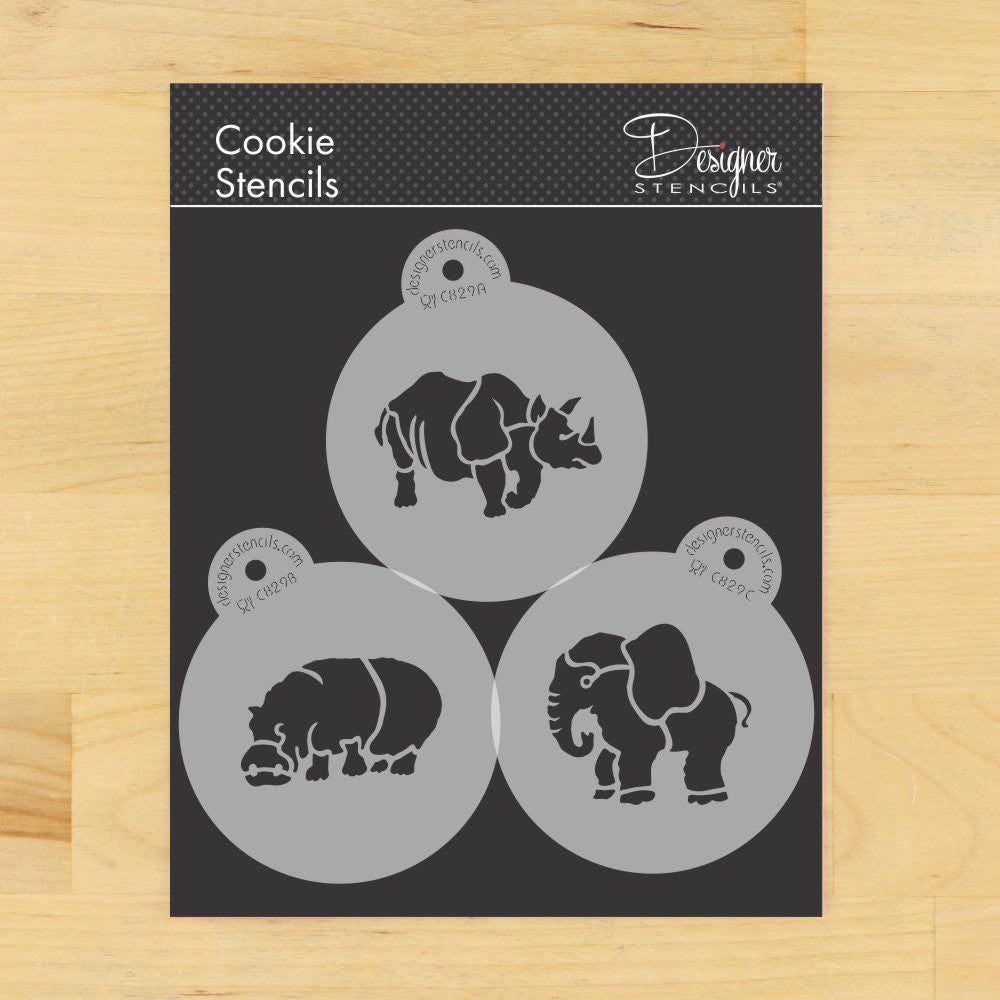 safari animal cookie stencils