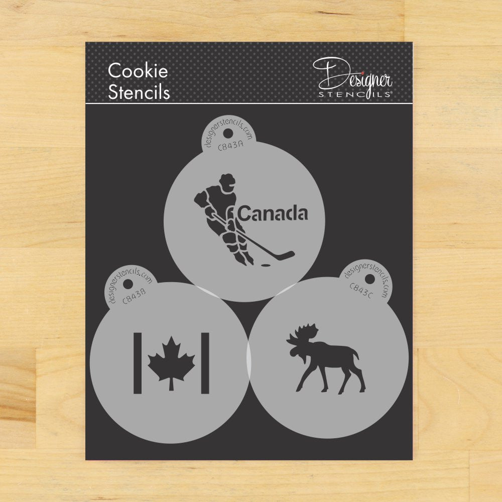 Oh Canada Round Cookie Stencil Set by Designer Stencils