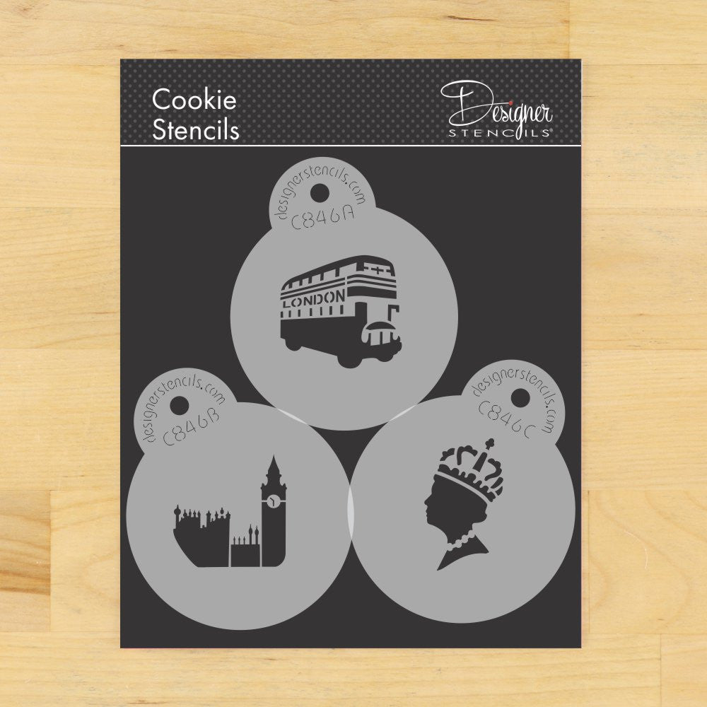 Royal London Round Cookie Stencil Set by Designer Stencils