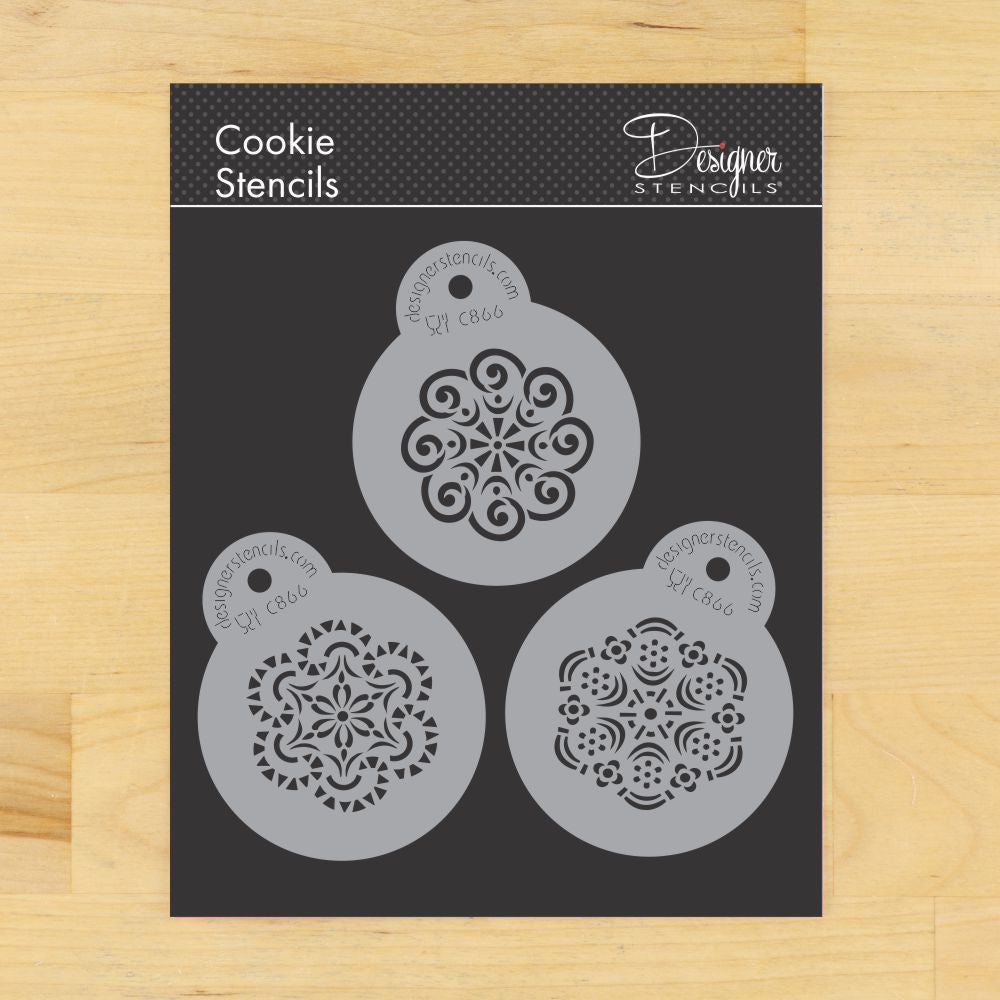 Mini Crochet Round Cookie Stencil Set by Designer Stencils